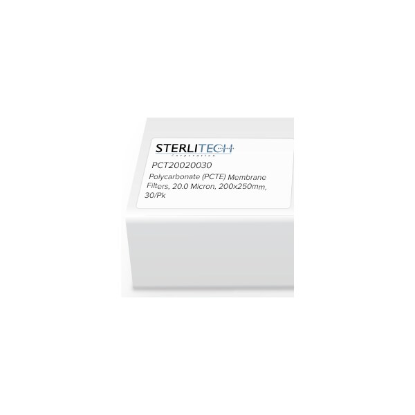 Polycarbonate (PCTE) Membrane Filters, 20.0 Micron, 200 x 250mm, PK30